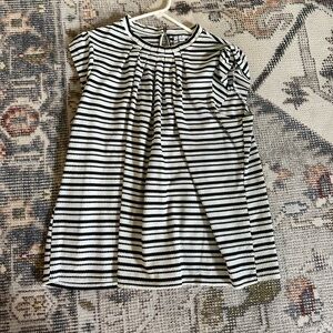 White and black striped top